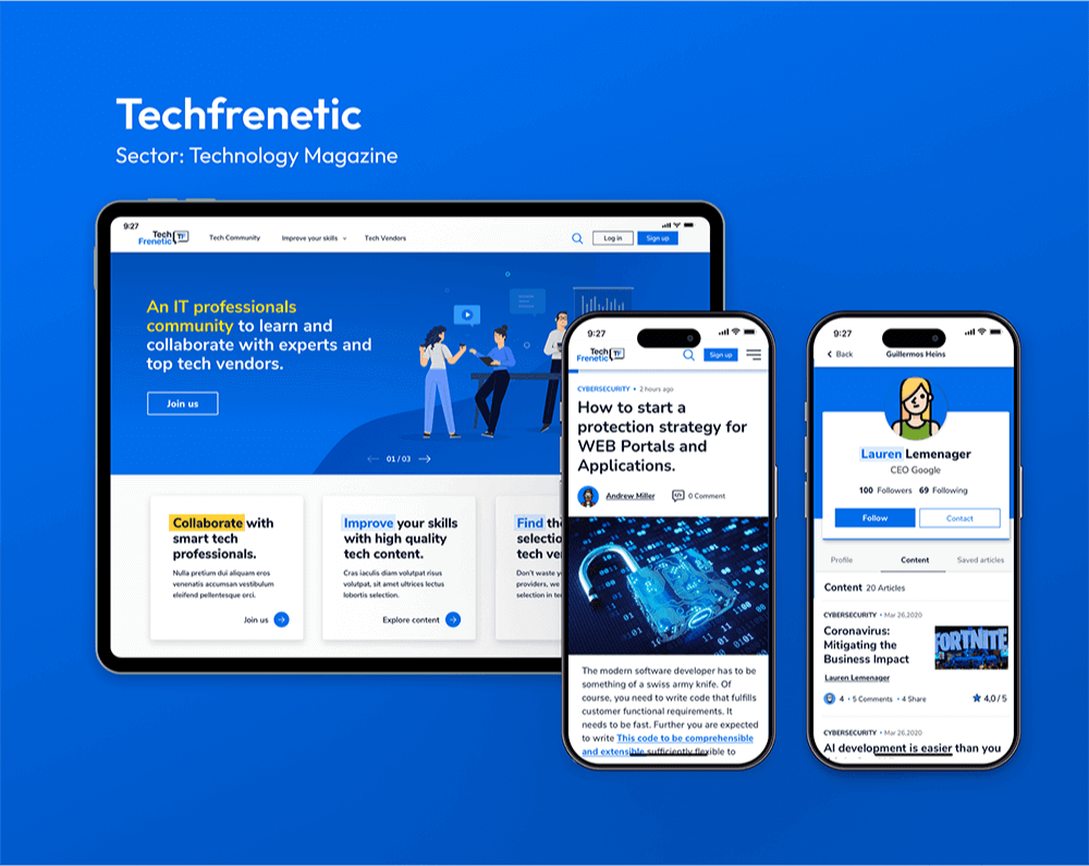 Diseño UX/UI Portal Tecnología Techfrenetic